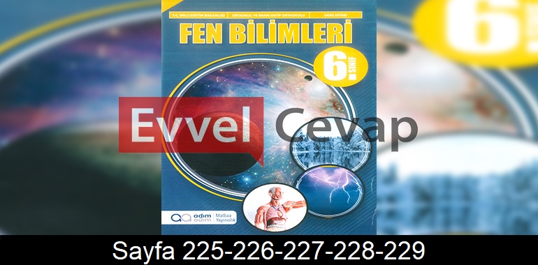 6. Sınıf Adım Adım Yayınları Fen Bilimleri Ders Kitabı Cevapları Sayfa 225-226-227-228-229