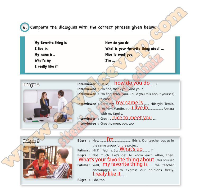 Choose The Correct Phrases To Complete The Dialogues Hi Where Complete the dialogues with the correct phrases given below.