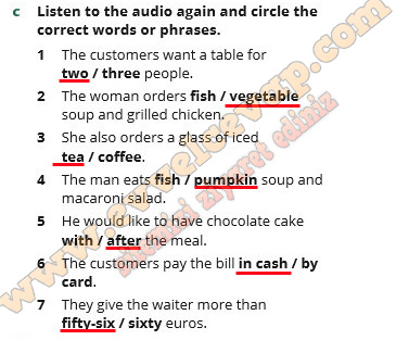 Listen to the audio again and circle the correct words or phrases.