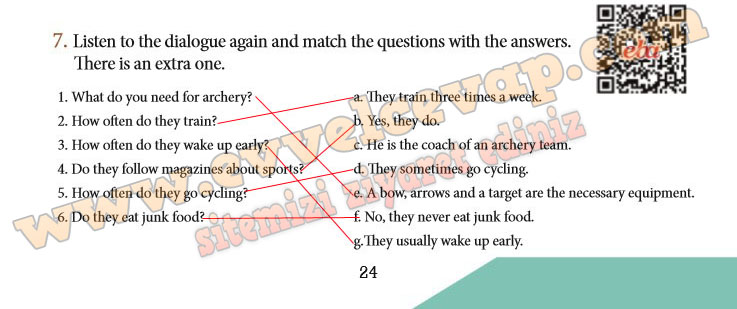 Listen to the dialogue again and match the questions with the answers ...