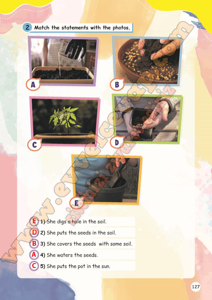 Match the statements with the photos.