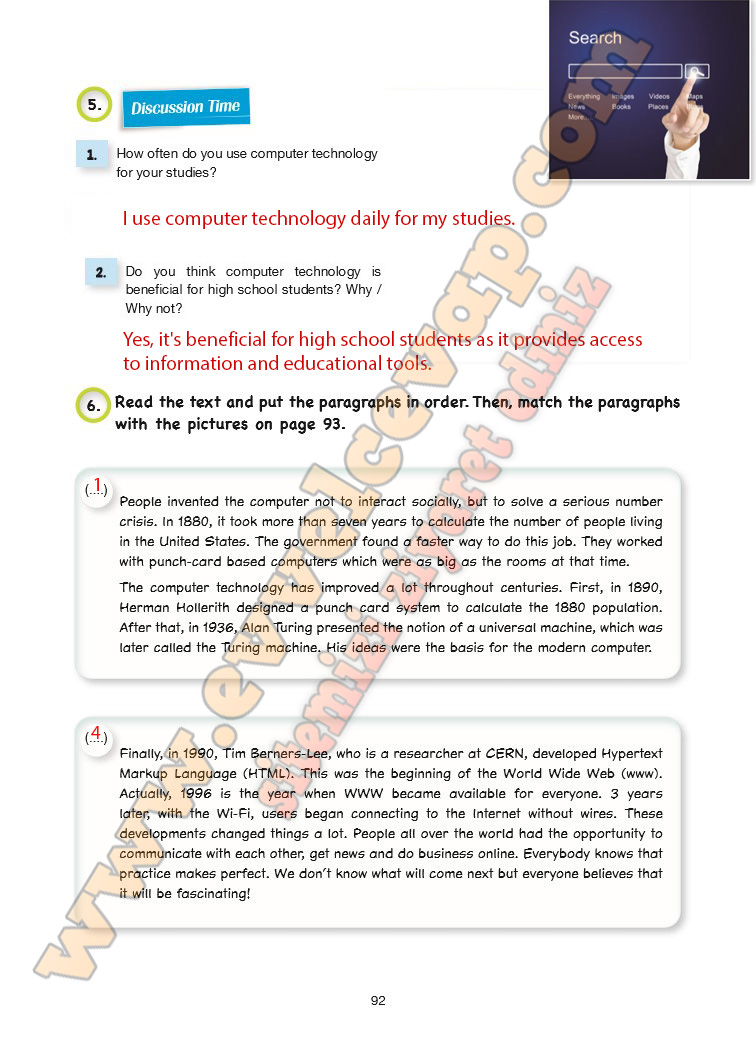 Read the text and put the paragraphs in order. Then, match the ...