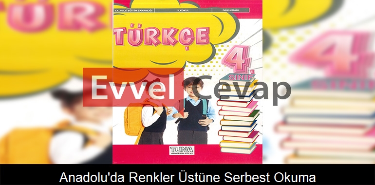 Anadolu’da Renkler Üstüne Serbest Okuma Metni Etkinlik Cevapları (4. Sınıf Türkçe)