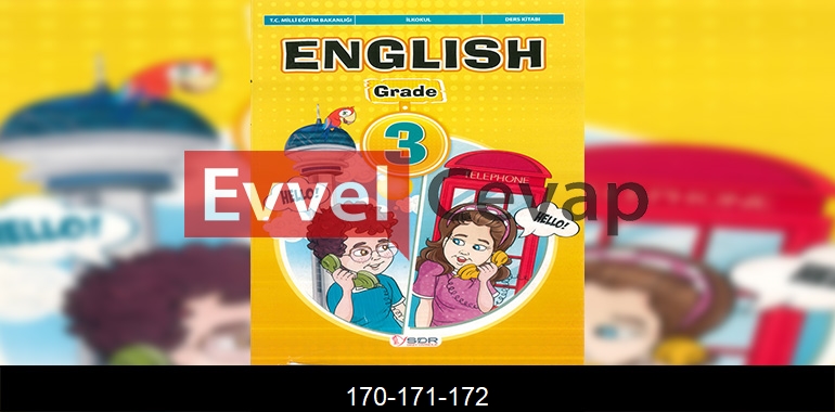 3. Sınıf SDR Dikey Yayıncılık İngilizce Ders Kitabı Cevapları Sayfa 170-171-172