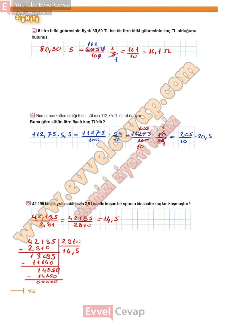 6 sınıf matematik sayfa 162