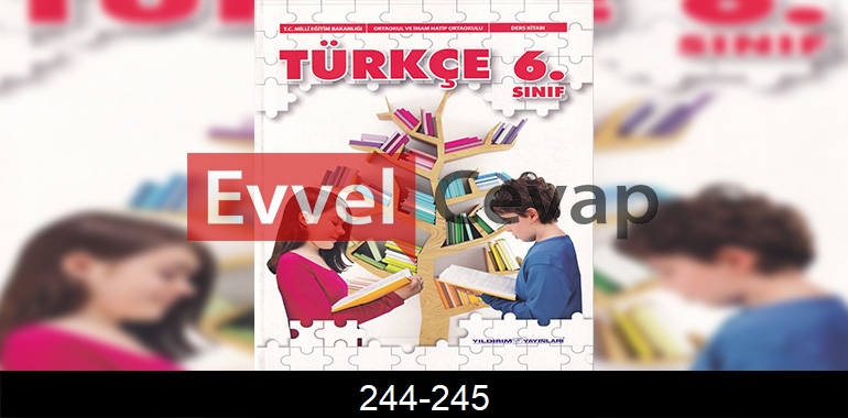 6. Sınıf Yıldırım Yayınları Türkçe Ders Kitabı Cevapları Sayfa 244-245