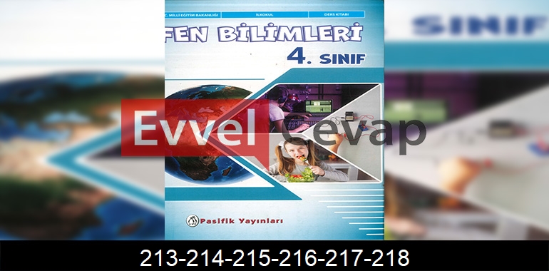 4. Sınıf Pasifik Yayınları Fen Bilimleri Ders Kitabı Cevapları Sayfa 213-214-215-216-217-218