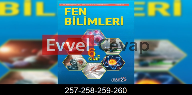6. Sınıf Fen Bilimleri Ders Kitabı Cevapları Gün Yayıncılık Sayfa 257-258-259-260