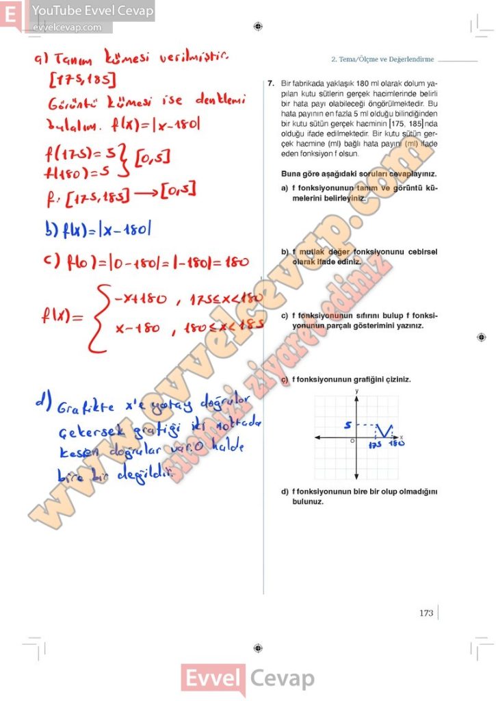 9. Sınıf Matematik Ders Kitabı Cevapları Sayfa 171-172-173-174-175-176 ...