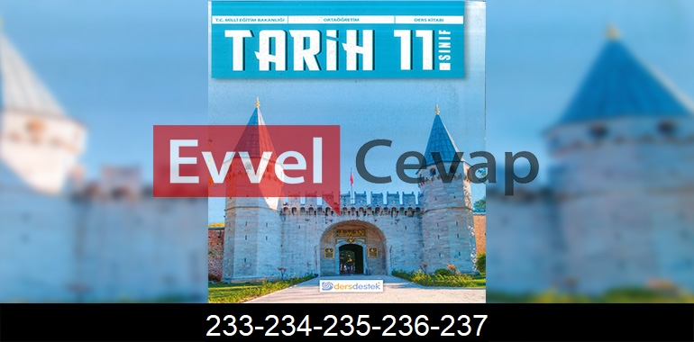 11. Sınıf Tarih Ders Kitabı Cevapları Dersdestek Sayfa 233-234-235-236-237