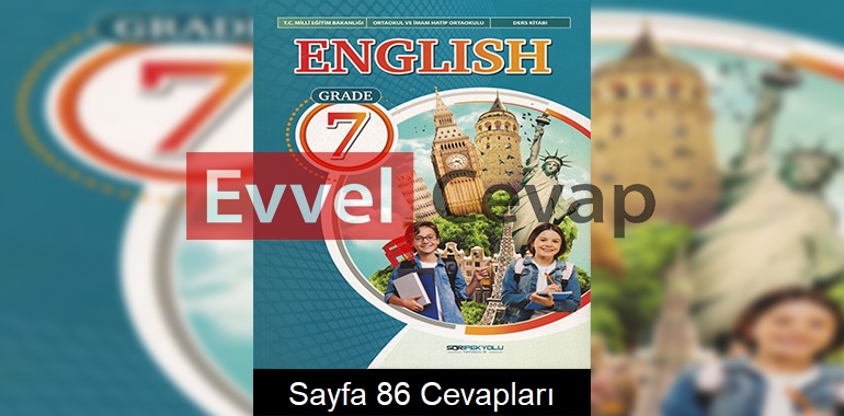 7. Sınıf İngilizce Ders Kitabı Cevapları SDR İpekyolu Yayınları Sayfa 86 